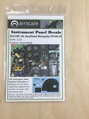 1/24 Airscale Instrument Panel Decals For De Havilland Mosquito FB Mk.VI • $7.28