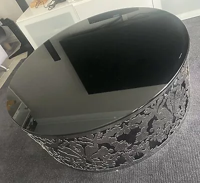 $299 • Buy Laser Cut Stainless And Black Glass Coffee Table