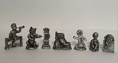 Vintage Pewter Small Nursery Rhyme Figurines Figures Lot Of 7 • $19.99