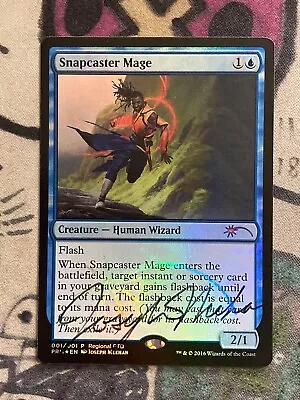 MTG Foil Snapcaster Mage Signed By Artist Pro Tour Promo 001/001 Promo Mythic • $115