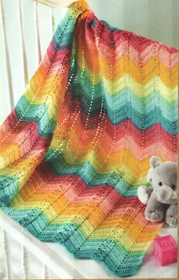 Picot Shells Baby Afghan Nursery Decor Digest Size Crochet Pattern Instructions • $2.50