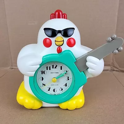 VTG 90's Rhythm Rock & Roll Singing Chicken Guitar Alarm Clock Japan *READ* • $59.99