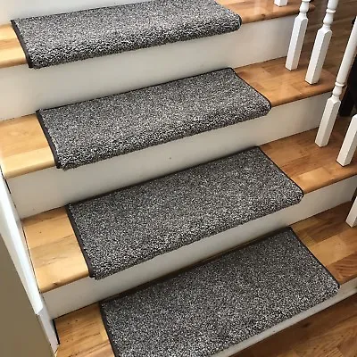 NEW! 27  Wide Driftwood Greys/Brown True Bullnose® Carpet Stair Tread- Sold Each • $35.97