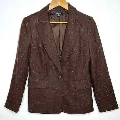 Chadwicks Brown Speckled One Button Blazer Size 6 • £24.13
