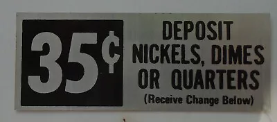 Vintage Soda Machine 35 Cents Price Sticker 3 1/8  X 1  1/8  • $5