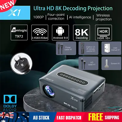 $304.99 • Buy 12000 Lumens Ultra 1080p HD 8K Decoding Android WiFi Video Projector Home Cinema