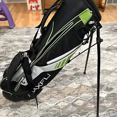 MaxFli Sunday Golf Stand Bag 3 Slot Black/ Green/Excellent Condition • $47.99