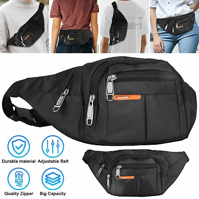 Mens Women Waist Bag Fanny Pack Hip Belt Bum Adjustable Pouch Sport Travel Purse • $9.98