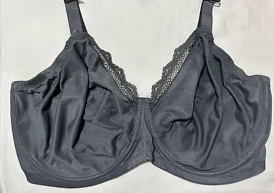 M&S UNDERWIRED MINIMISER Full Cup Bra With LACE In DARK GREY Size 42E • £12.99