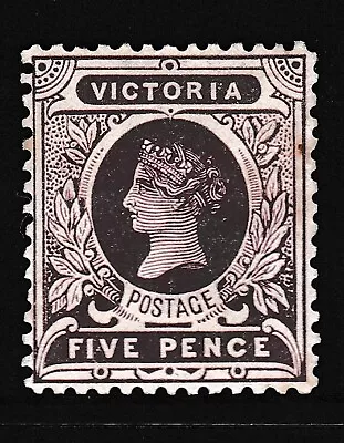 1901-2 QUEEN VICTORIA 5d VICTORIA STATE PRE-DECIMAL STAMP MH #M2 • $0.96