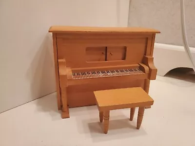 Dollhouse Miniature Upright Piano Music Box With Stool Made In Japan • $20