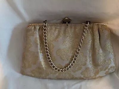  Vintage Gold Floral Brocade Purse/clutch • $5.75