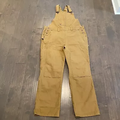 Dickies Bib Overalls Women’s XL Brown Straight Fit Duck Double Front Carpenter • $32.99