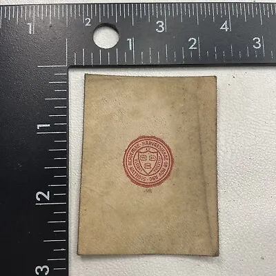 Vtg C 1910s As-Is-Dirty HARVARD UNIVERSITY Tobacco Leather Patch Tobacciana 29F • $3.95