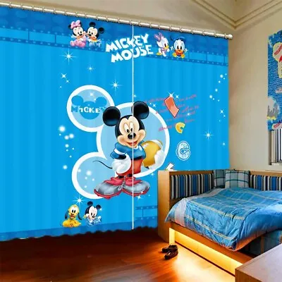 £123.85 • Buy Yellow Dog Mickey Mouse 3D Curtain Blockout Photo Printing Curtains Drape Fabric