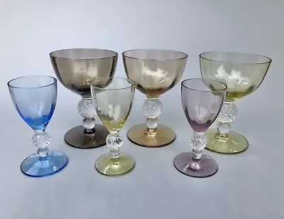 Morgantown Golf Ball Stem Cocktail Sherry Glass Set 6 • $44.99