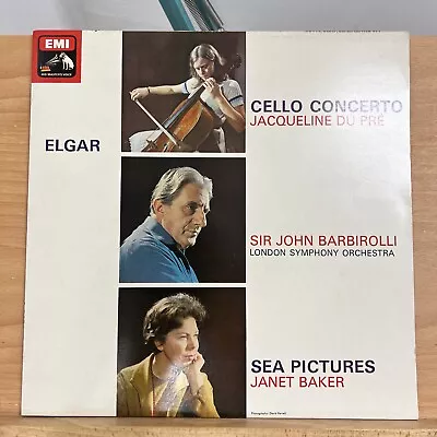 Elgar Cello Concerto JACQUELINE DU PRE John Barbirolli Vinyl LP EMI ASD 655 NM • £25