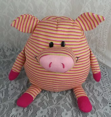 Mushable Pot Bellies Pig 12  Pink Green Microbead Pillow 2012 Plush Stuffed Toy • $16.99