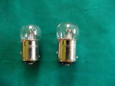 LIGHT BULBS X 2 Small Globe 6 Volt 21 Watt Rear+brake Stop N Tail Dual Filament • £9.99