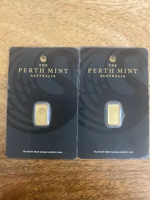 Lot 1 1 Gram Perth Mint Gold Bar X2  • $290