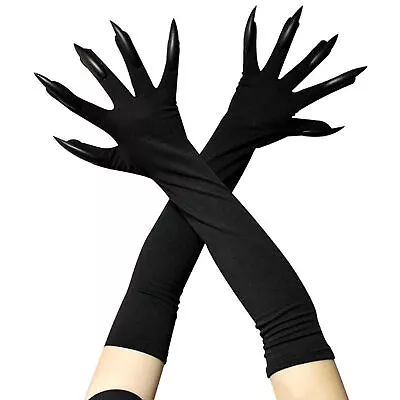 Halloween Claws Gloves Long Black Monster Paws Gloves With Scary Long Nails  • $12.64