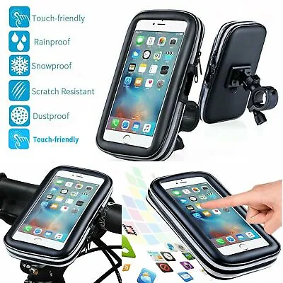 Bike Mount Holder Case 360° Waterproof Bicycle Mount Handlebar For Samsung Phone • £6.49