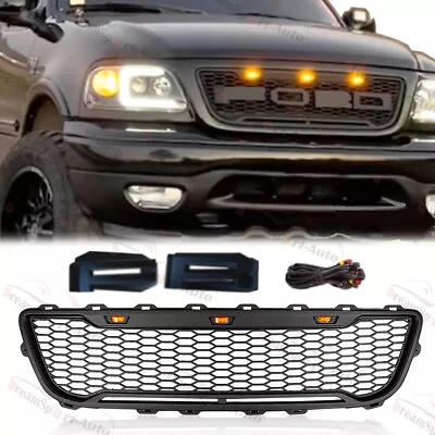 Mesh Grille For FORD F150 F-150 1999-2003 Raptor Style Grill W/ Letters & Led • $159.96