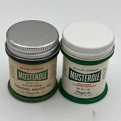 Vintage Musterole Jars (2) Green Plastic 1oz. Two Different Eras  • $22.99