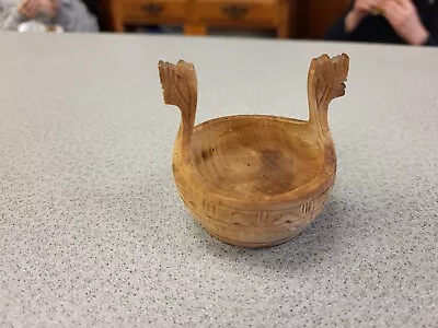 Miniature Kjenge-style Carved Wooden Drinking Bowl (about 2.5 Inches) • $10