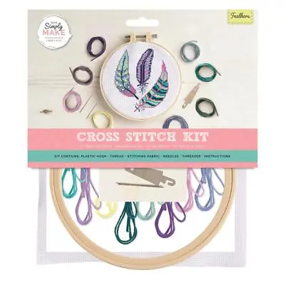£11.50 • Buy Large Cross Stitch Craft Kit Feathers, Beginner's Adult & Children Craft Gift, 