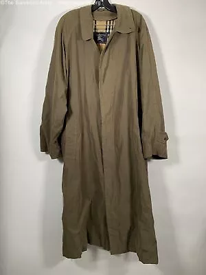 Burberry Men's Olive Green Collared Trench Coat W/ Inside Pockets & Waist Tie  • $19.99