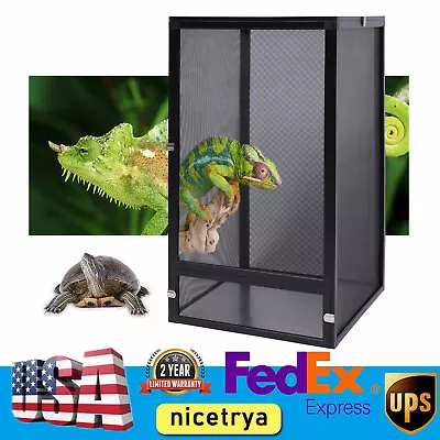 360 Panoramic Reptile Screen Cage Terrarium Chameleon Mesh Enclosure Habitat • $55.10