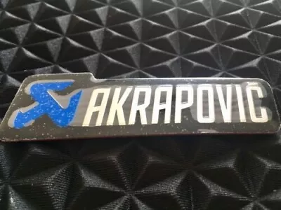 1x Akrapovic BLUE 3D Exhaust Sticker Decal Heat Resistant Aluminium 100x30 Metal • $9.64
