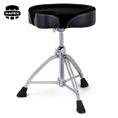 Mapex T865 17  X 4  Saddle Top Braced Adjustable Drum Throne W/ Black Cloth Top • $209