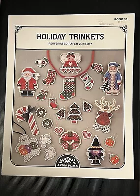 Vintage Cross Stitch Design Booklet “Holiday Trinkets” Paper Jewelry Book 35 • $7