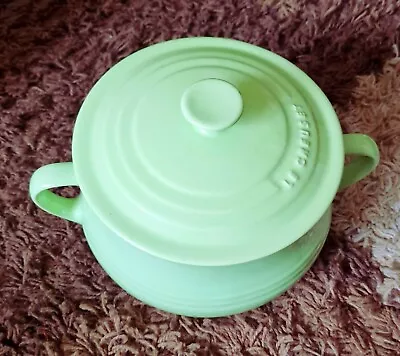 Le Creuset 7.28 Lidded Casserole Stock Pot Large Green Ceramic Double Handle • £65.99