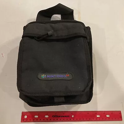 Nintendo 64 Carrying Case Official Black N64 Shoulder Bag Vintage OEM Backpack • $25