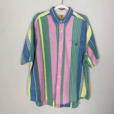 Vintage Duck Head Button Down Shirt Mens XL Striped Colorblock Short Sleeves • $24.95