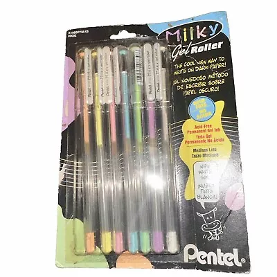 Pentel Milky Gel Roller Pens Pack Of 7 K106 New Damaged Package Vintage 1990s • $25