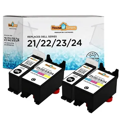 $14.95 • Buy 4 Pack Series 21 22 23 24 Cartridges For Dell V313 V313w V515w V715w Printer