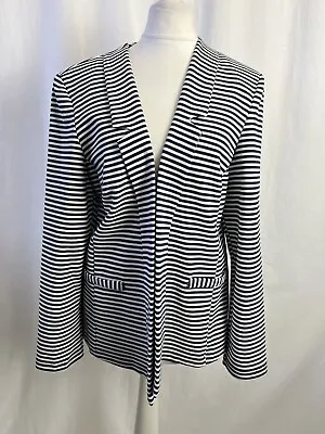 £9.88 • Buy M&S Ladies Striped Blazer Jacket Short Casual Nautical Single Breasted UK14 B988