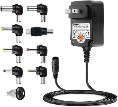 Universal 12W Multi Voltage Ac Adapter With 5ft Cable 8 X Plugs 1 X Iron Sheet • $13.66