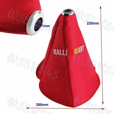 Red Stitch Shift Knob Shifter Boot For JDM RALLIART Racing Hyper Fabric MT/AT 8 • $25.90