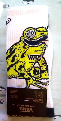 VANS  OFF THE WALL  Men's/Women's Skater Surfer CREW SOCKS -White  FROGS  Medium • $15.95