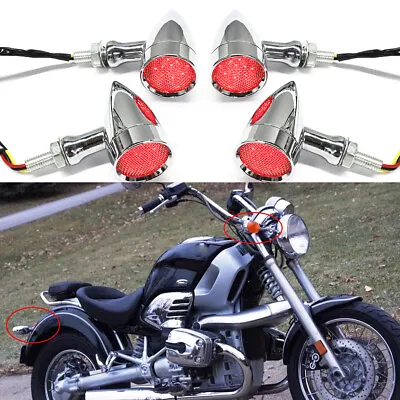 4PCS LED Turn Signals Bullet Tail Lights Front Rear For R1200C R Nine T R100 R90 • $39.99