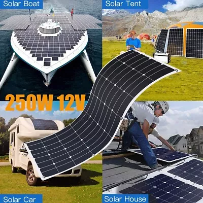 250W 12V Solar Panel Flexible Solar Panel Kit Battery RV/Boat/Car/Home • $104.99