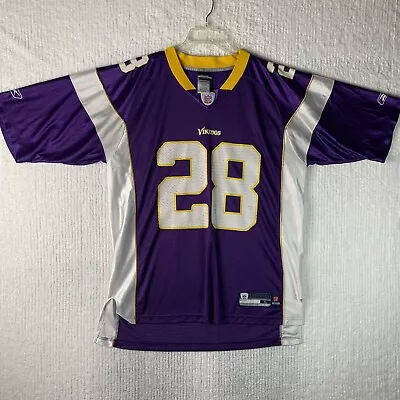 Vtg NFL Minnesota Vikings Jersey Adrian Peterson Reebok Authentic Size Mens L • $29.95