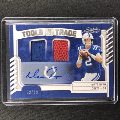 $49.99 • Buy 2022 Absolute MATT RYAN Tools Of The Trade Double Relic Auto 9/49