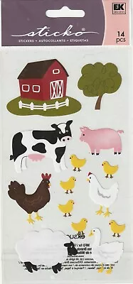 Vintage Sticko Flat Stickers FARM ANIMALS Chickens! 71736 FAST FREE Ship! • $3.85