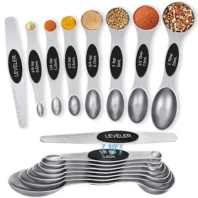 Measuring Spoons Set Of 8 - Magnetic Tablespoon Measure Spoon 304 Stainless ... • $36.33